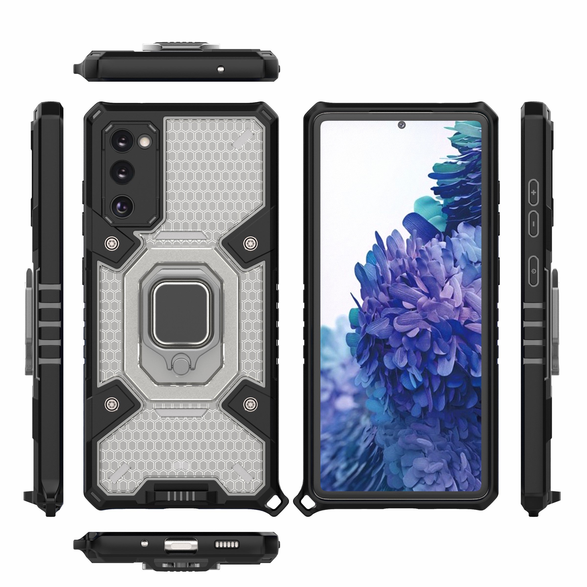 Tough Heavy PC+TPU Hybrid Kickstand Protective Phone Case with Holder Grip Magnetic Metal for Samsung Galaxy S20 FE 2022/S20 FE 4G/S20 FE 5G/S20 Lite - Grey Tough Heavy PC+TPU Hybrid Kickstand Protective Phone Case with Holder Grip Magnetic Metal for Samsung Galaxy S20 FE 2022/S20 FE 4G/S20 FE 5G/S20 Lite - Grey